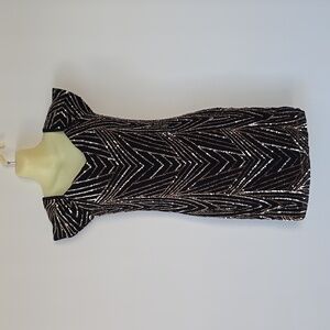 Iris Los Angeles Black Sequin Dress Womens Party Cocktail Dress Size S
